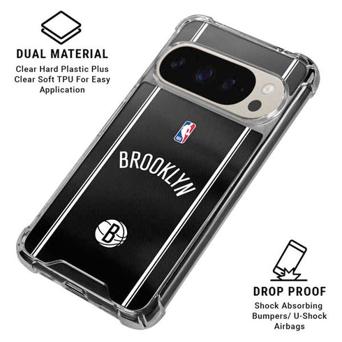 NBA Brooklyn Nets Jersey Google Pixel 9 Pro XL Clear Case